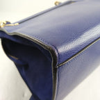 Celine Trapeze 2-Way Shoulder Calf Blue Handbag — view 7