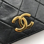 Chanel Quilted Lambskin CC Logo Push Lock Chain Shoulder Bag Black — view 9