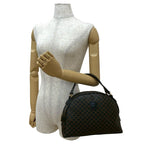 Celine Vintage Macadam Blason Triomphe Pattern Leather Handbag Mini Boston Bag — view 3