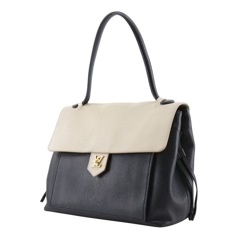 Louis Vuitton Lock Me MM Calf Black Beige Du0185 Tote Bag — view 2