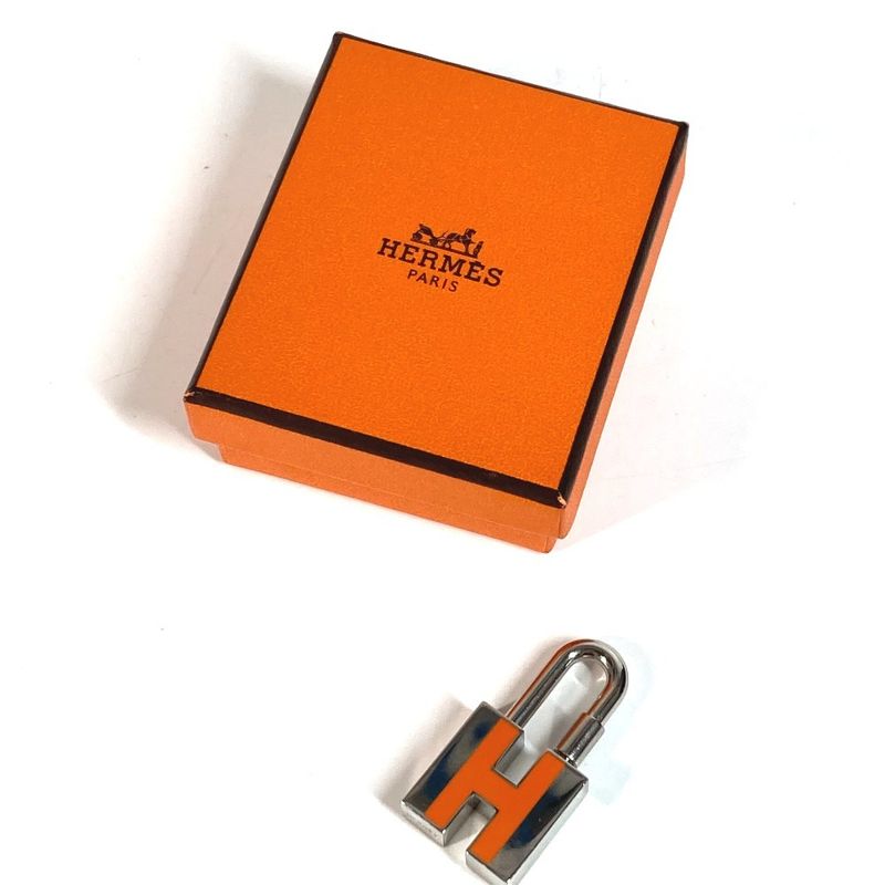 Hermes Pendant Top Cadenna Padlock Charm H Logo Key Metal Silver — view 7