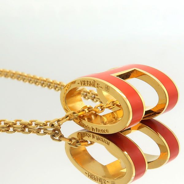 Hermes Pop Ash Necklace GP Orange — view 6
