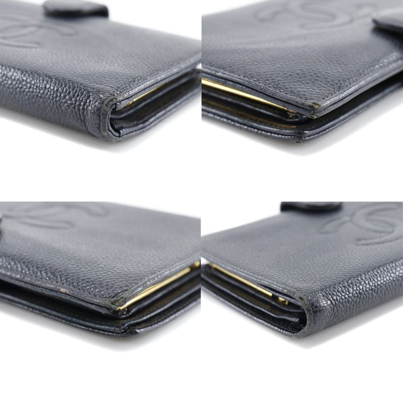 Chanel Caviar Leather Black Long Wallet — view 4