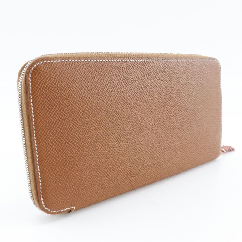 Hermes Azap Silk-in Vaux-epson Brown Q Long Wallet — view 3
