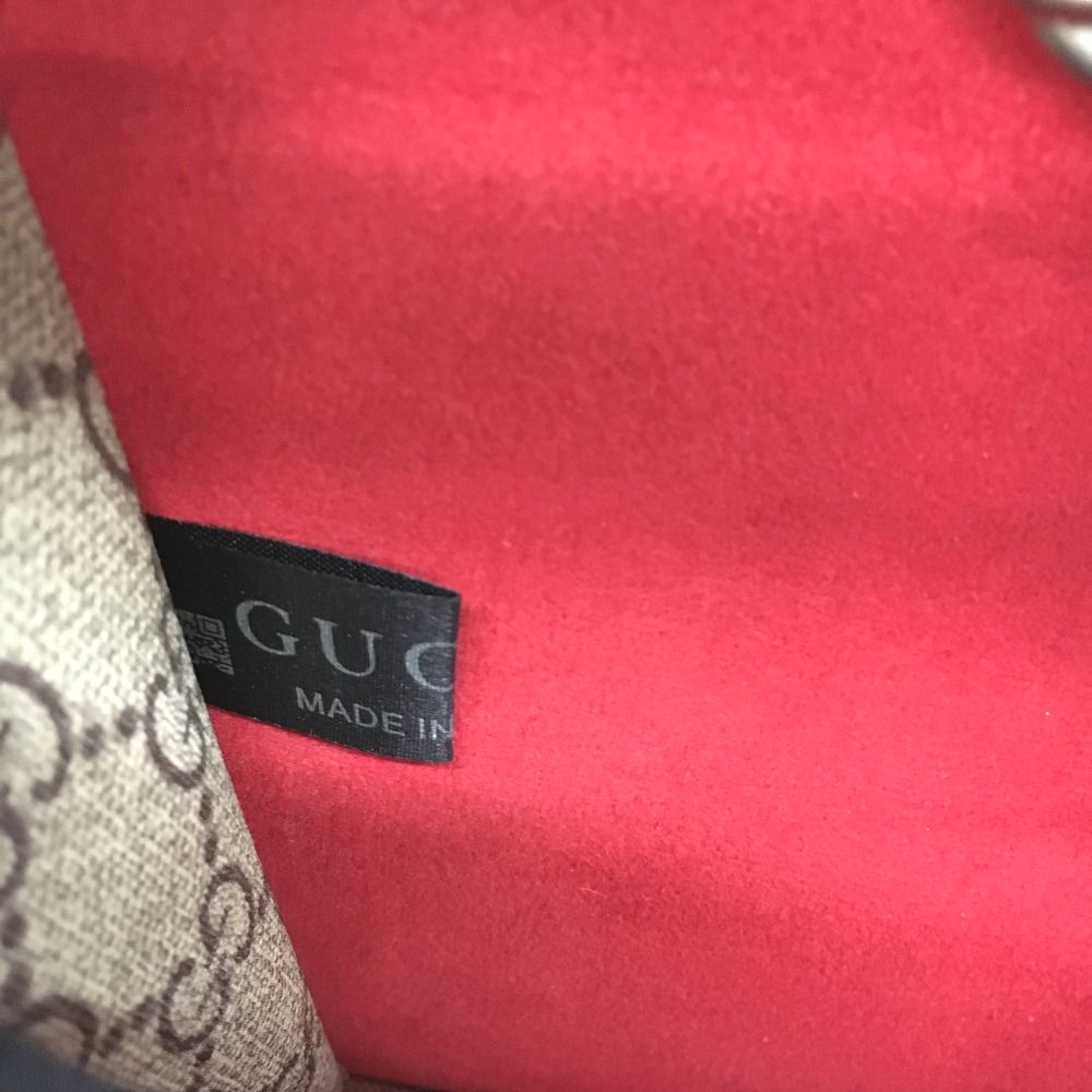 Gucci Duonysus Shoulder Bag GG Supreme Gray Red — view 5