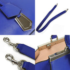 Fendi Handbag Trois Jour 8 Bh279 Leather Blue Silver Hardware 2-Way — view 7