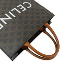 Celine Vertical Cabas Leather 2-Way Handbag Mini Tote Bag Brown