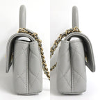 Chanel Quilted Top Handle Flap Bag Caviar Leather Coco 11 cm — view 6