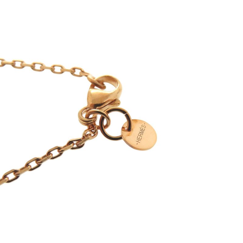 Hermes Asdecourt Leather Metal Brown Engraved Y Necklace 1806 — view 6