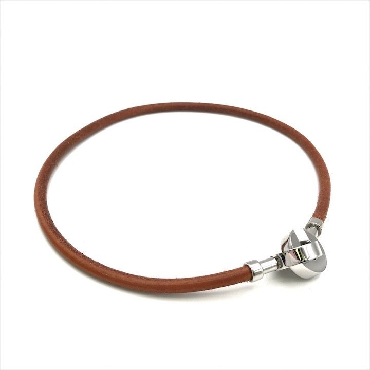 Hermes Leather Lancelot Choker Bracelet — view 4