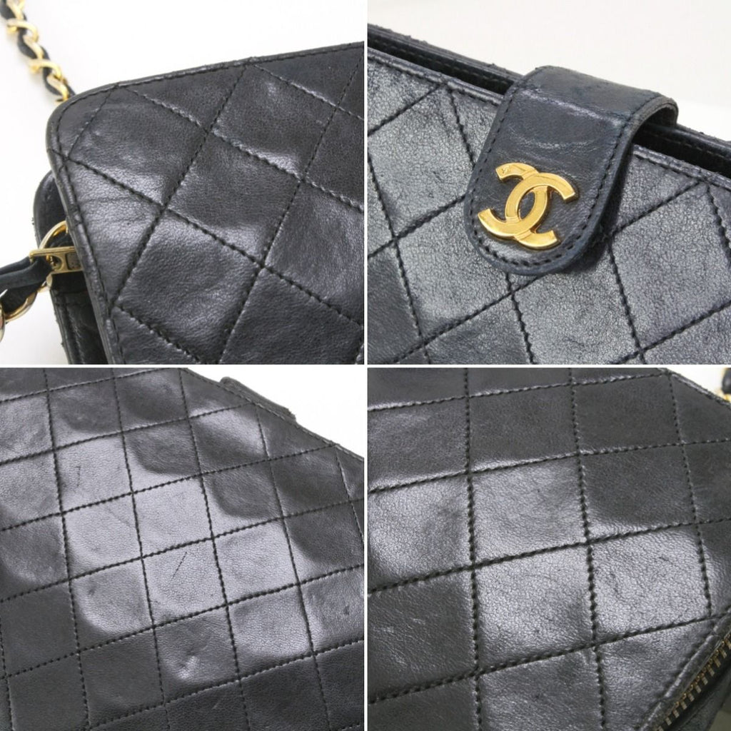 Chanel Shoulder Bag Quilted Chain Scratch Yes Black — view 7