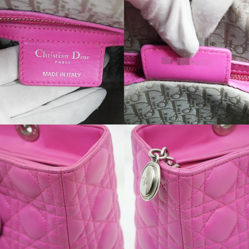 Christian Dior Lady Handbag Large Pink Lambskin — view 7