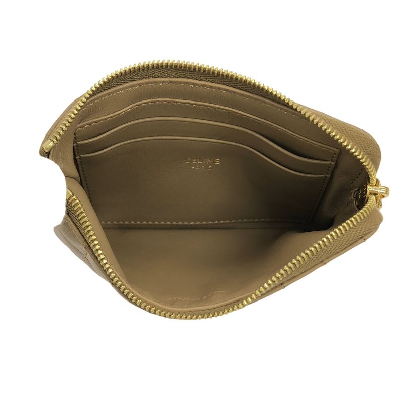 Celine CC Charm Quilted Coin Case 10 B823 bfl Brown — view 4