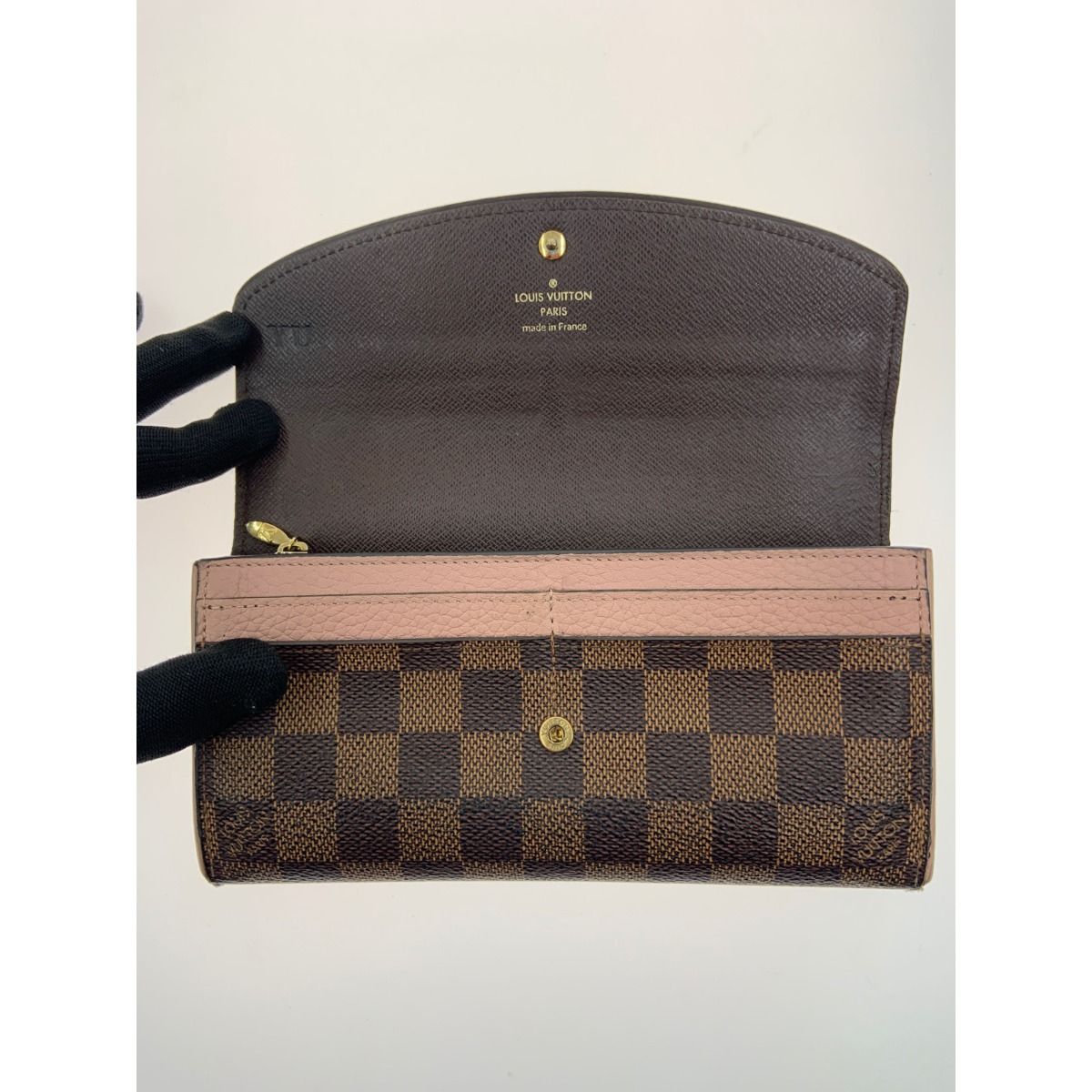 Louis Vuitton Damier Portefeuille Normandy Bifold Long Wallet Brown — view 6