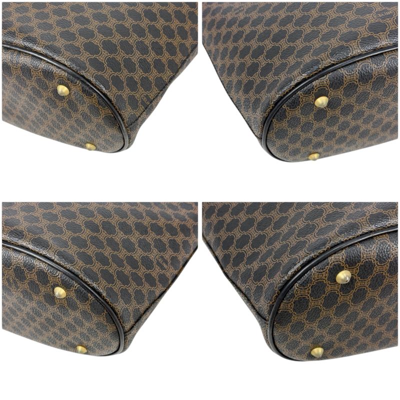 Celine Bucket Shape Tote Bag Black Macadam Pattern Leather — view 5