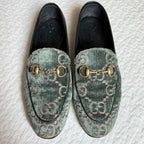 Gucci Jordane GG Pattern Horsebit Loafers Velvet Velour 35 1 2 — view 6