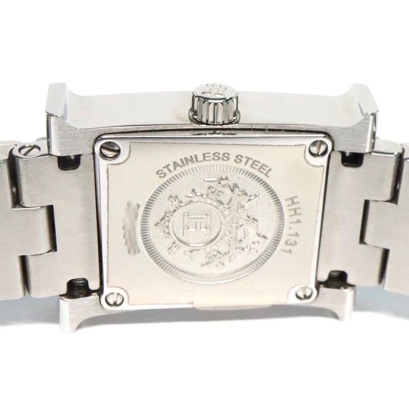 Hermes H Watch Mini 21 mm SS Ashie Bracelet White — view 8
