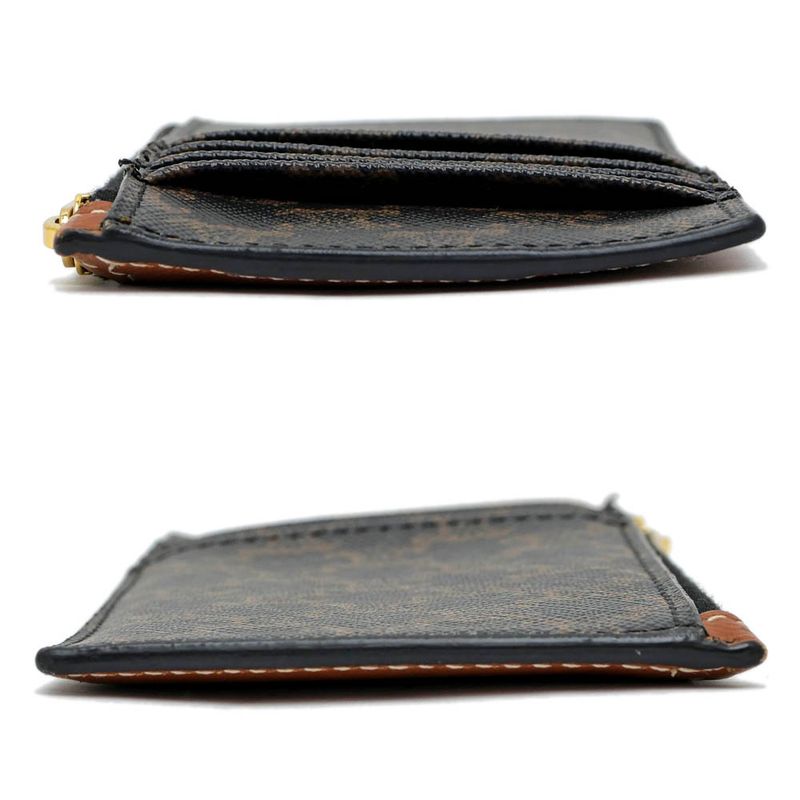 Celine Triomphe Coin Case Holder Tan Gold Hardware Leather — view 5