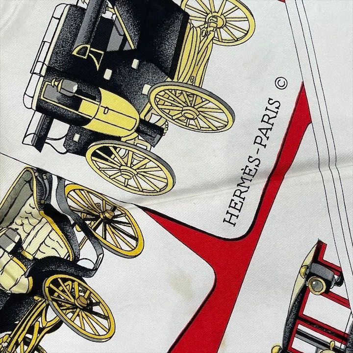 Hermes Carre 90 Large Scarf Shawl Silk Soie White — view 9