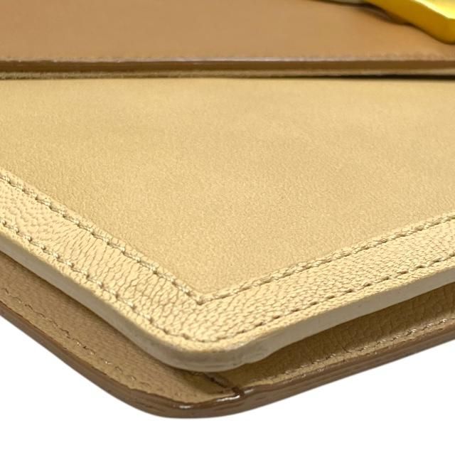 Fendi Chameleon 8 M0284 Clutch Pochette Leather Light Brown Beige — view 3