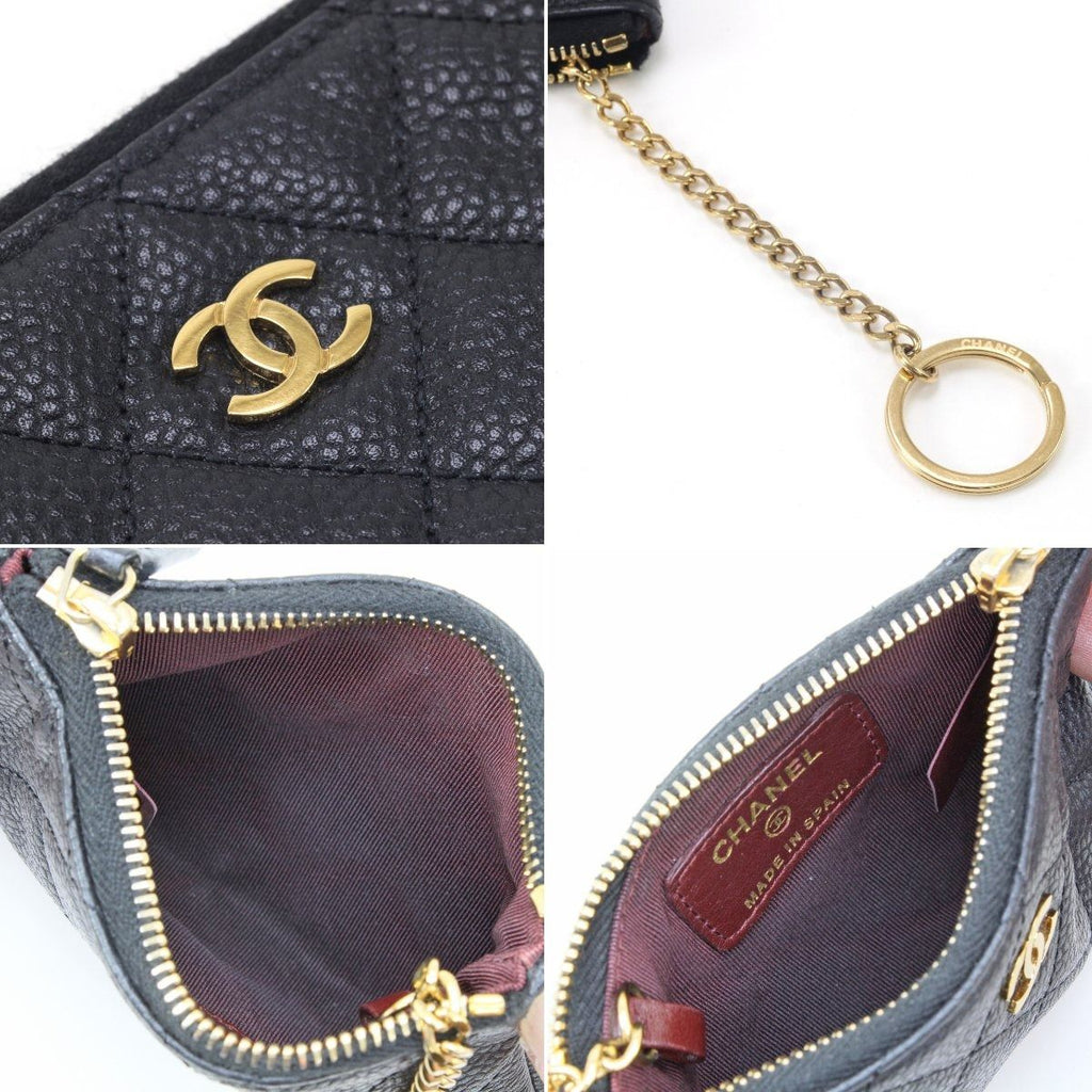 Chanel Wallet Coin Case Caviar Leather Black Ring — view 8
