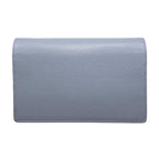 Gucci Shoulder Bag Chain Wallet Leather Double G Light Blue Beige — view 2