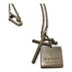 Gucci Cross Circle Plated Double Necklace Silver 925 — view 4