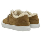 Hermes Day Sneakers Shoes Kelly Hardware Suede Shearling Brown — view 4