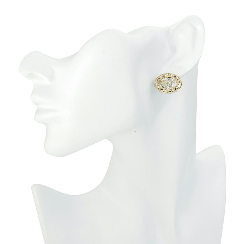 Chanel Stud Earrings Gold Silver — view 8