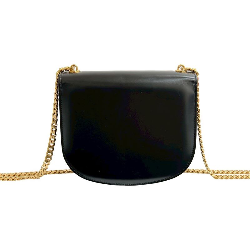 Celine Teen Chain Buzas Triomphe Logo Calf Leather Shoulder Bag — view 4