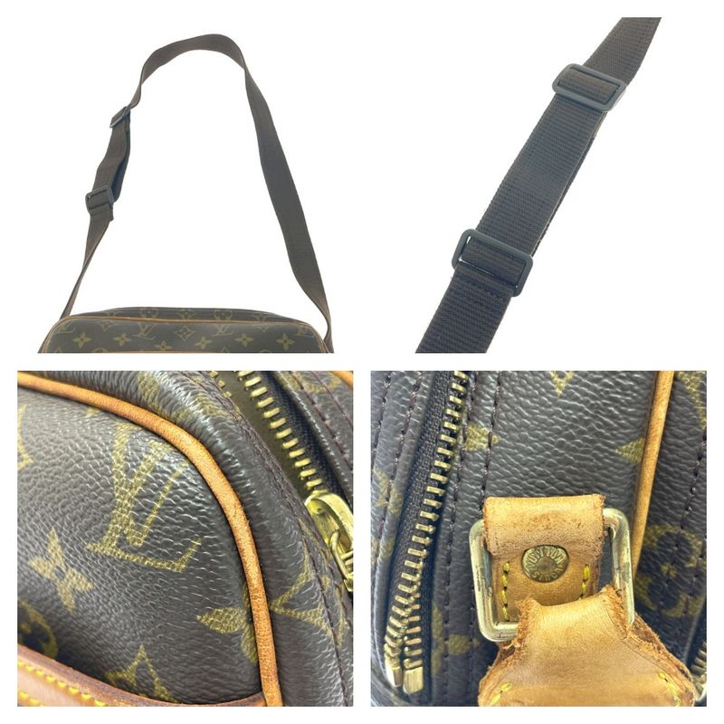 Louis Vuitton Monogram Reporter PM Shoulder Bag Brown — view 8
