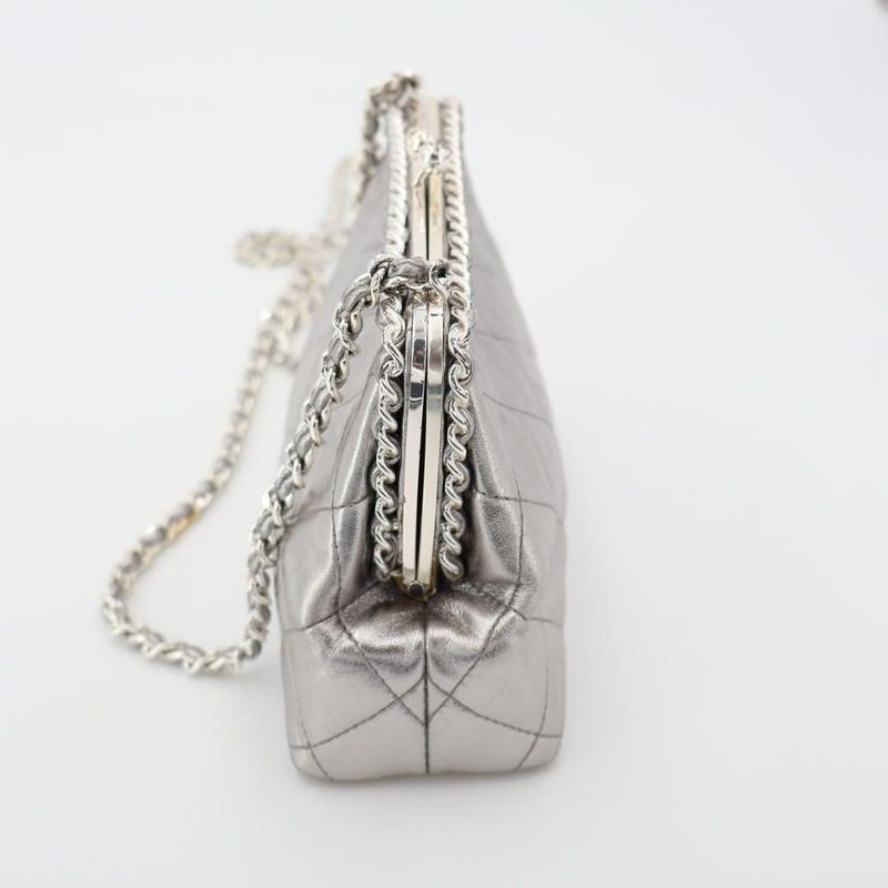 Chanel Fishmouth Chain Shoulder Bag Silver Vintage 3 rd — view 6