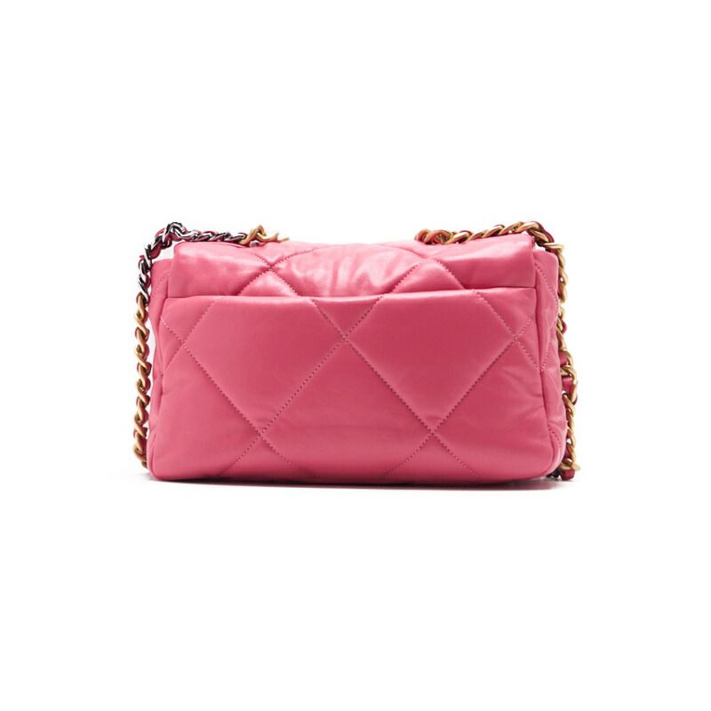 Chanel 19 Quilted 2-Way Chain Shoulder Lambskin Pink With Gold And Silver — view 4