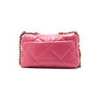 Chanel 19 Quilted 2-Way Chain Shoulder Lambskin Pink With Gold And Silver — view 4