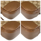 Gucci Brown Gold Hardware GG Canvas Leather Crossbody Bag — view 4
