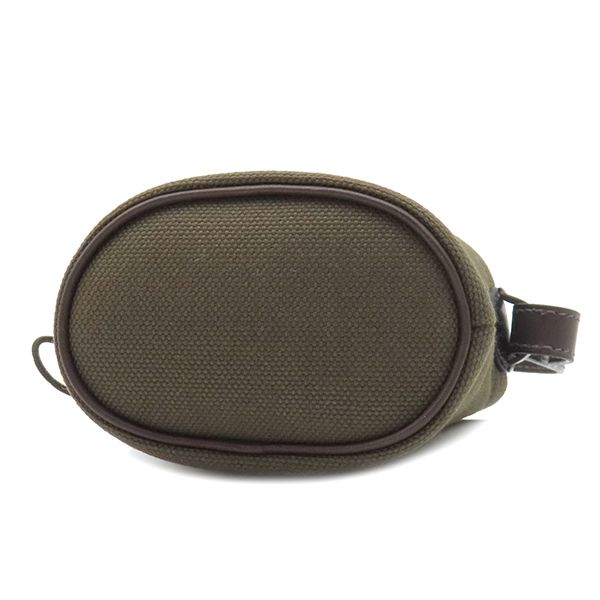Hermes Pouch Dog Treat Cotton Canvas Leather Khaki and Foo Silver — view 3