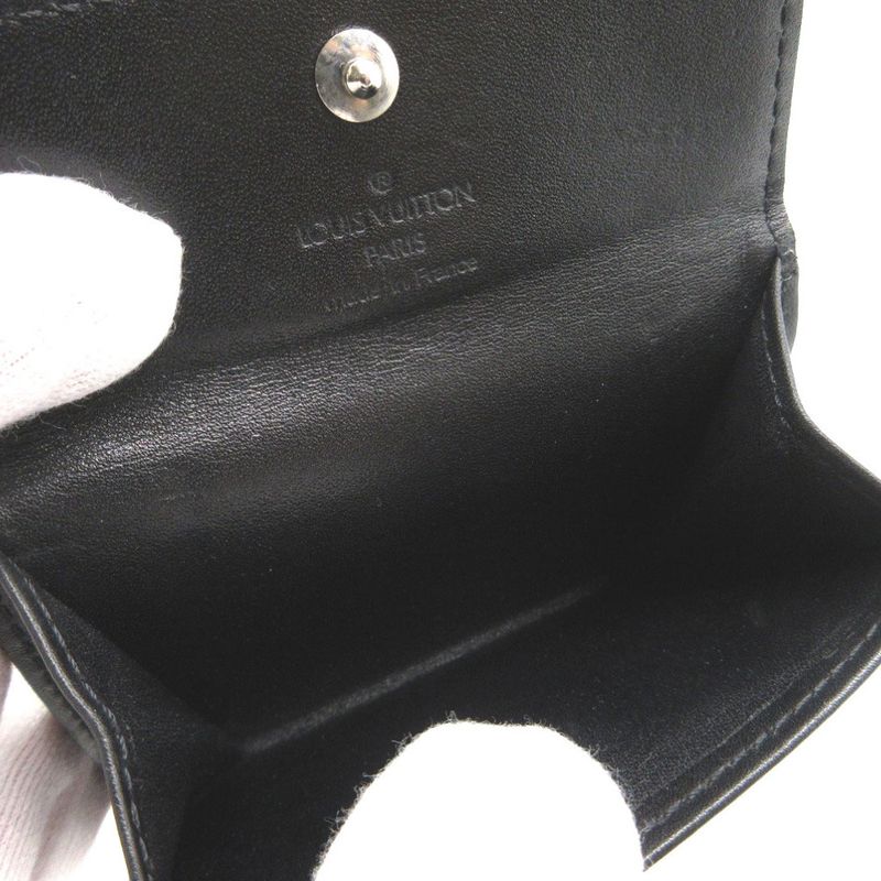 Louis Vuitton Porte Monnaie Satin Monogram Coin Case Black — view 3