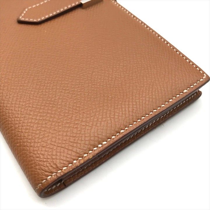 Hermes Bearn Souffle Epsom Gold Wallet Brown Leather — view 4