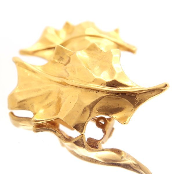 Yves Saint Laurent Earrings GP Leaf Motif Vintage — view 6