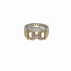 Hermes 18K Yellow Gold Silver 925 Diamond Ring 18KG 750 — view 5
