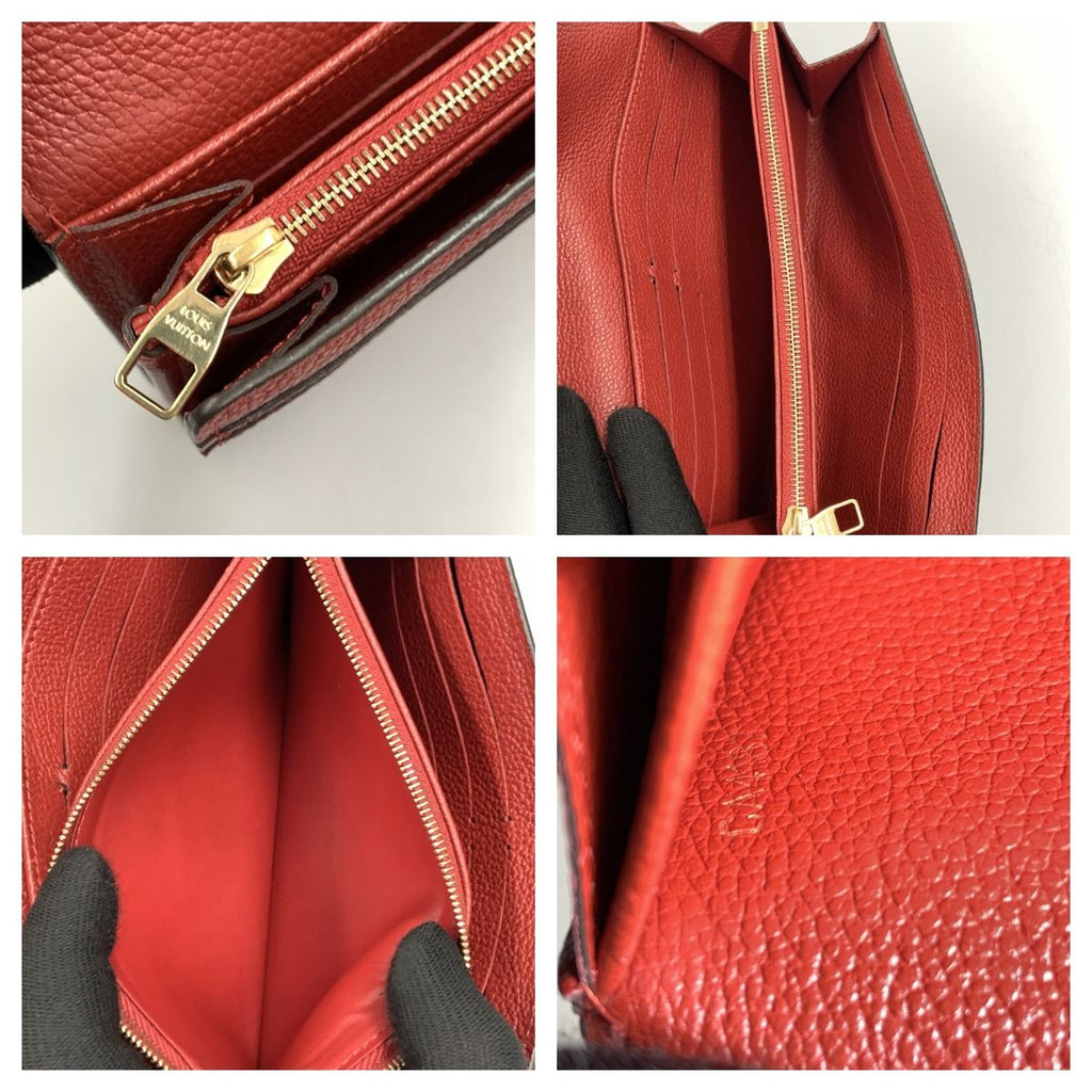 Louis Vuitton Monogram Empreinte Portefeuille Sarah Bifold Wallet Red — view 7