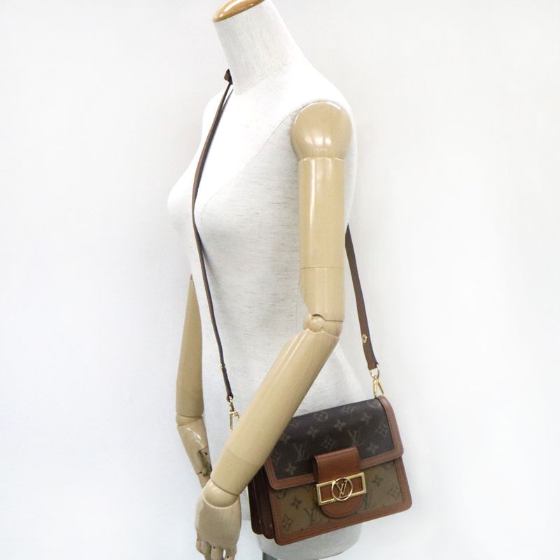 Louis Vuitton Monogram Reverse Dauphine Mini Shoulder Bag Brown — view 7