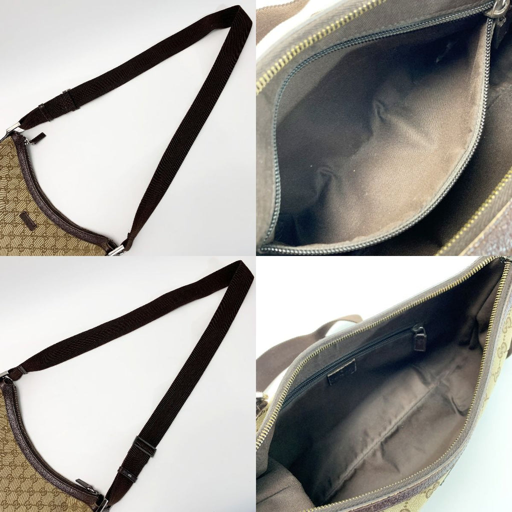 Gucci Shoulder Bag Brown Light Canvas Leather — view 7