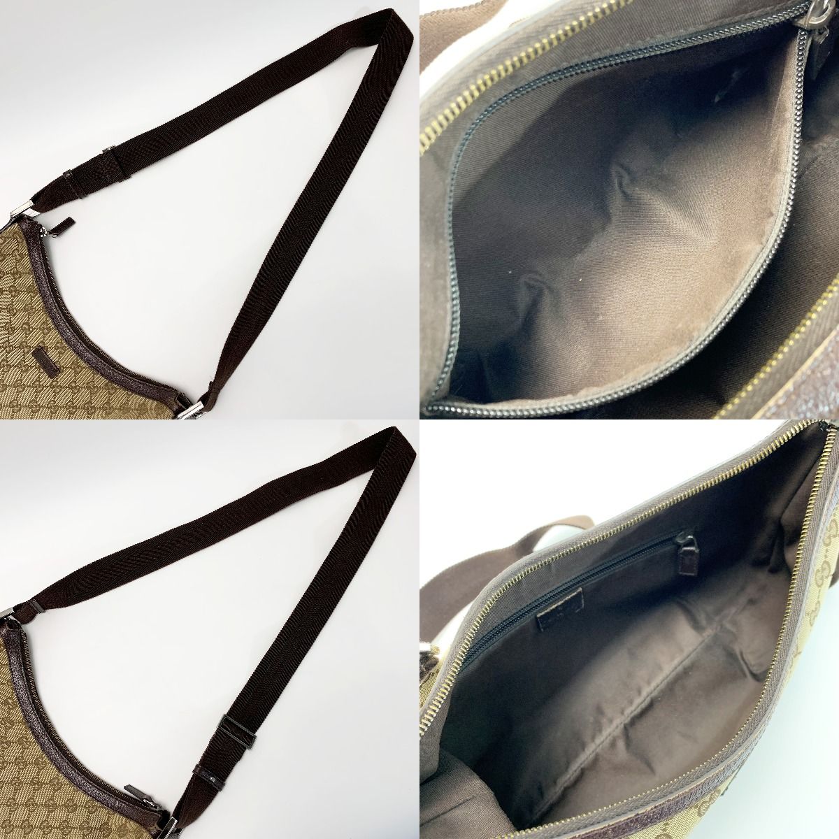 Gucci Shoulder Bag Brown Light Canvas Leather — view 7