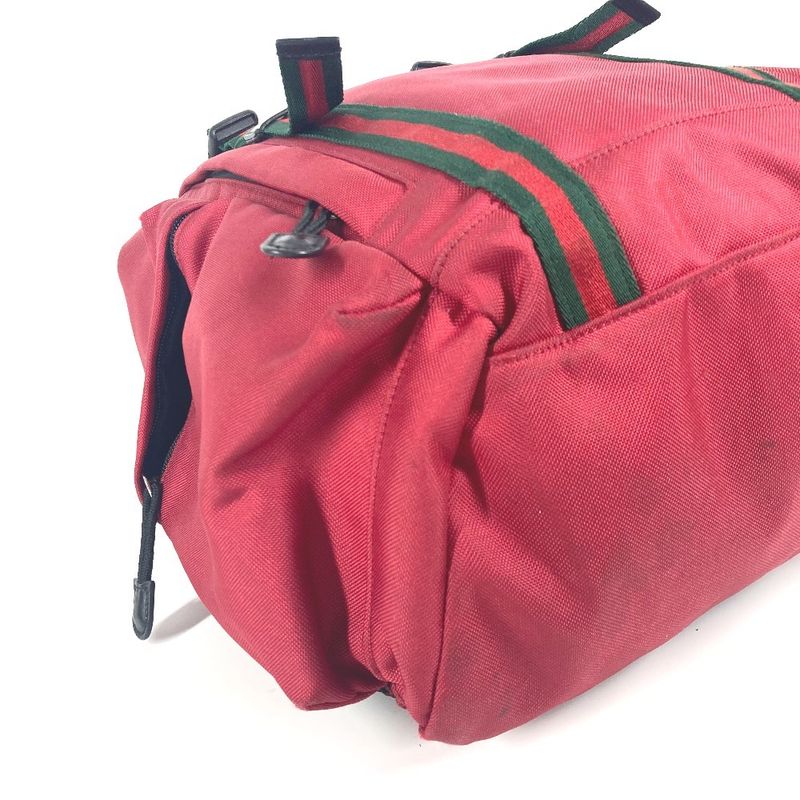 Gucci Backpack Techno Logo Sherry Line Web Nylon Canvas Red — view 7