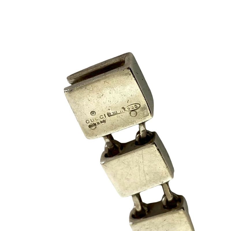 Gucci Square Chain Bracelet Silver 925 Bangle Accessories Small Items — view 3