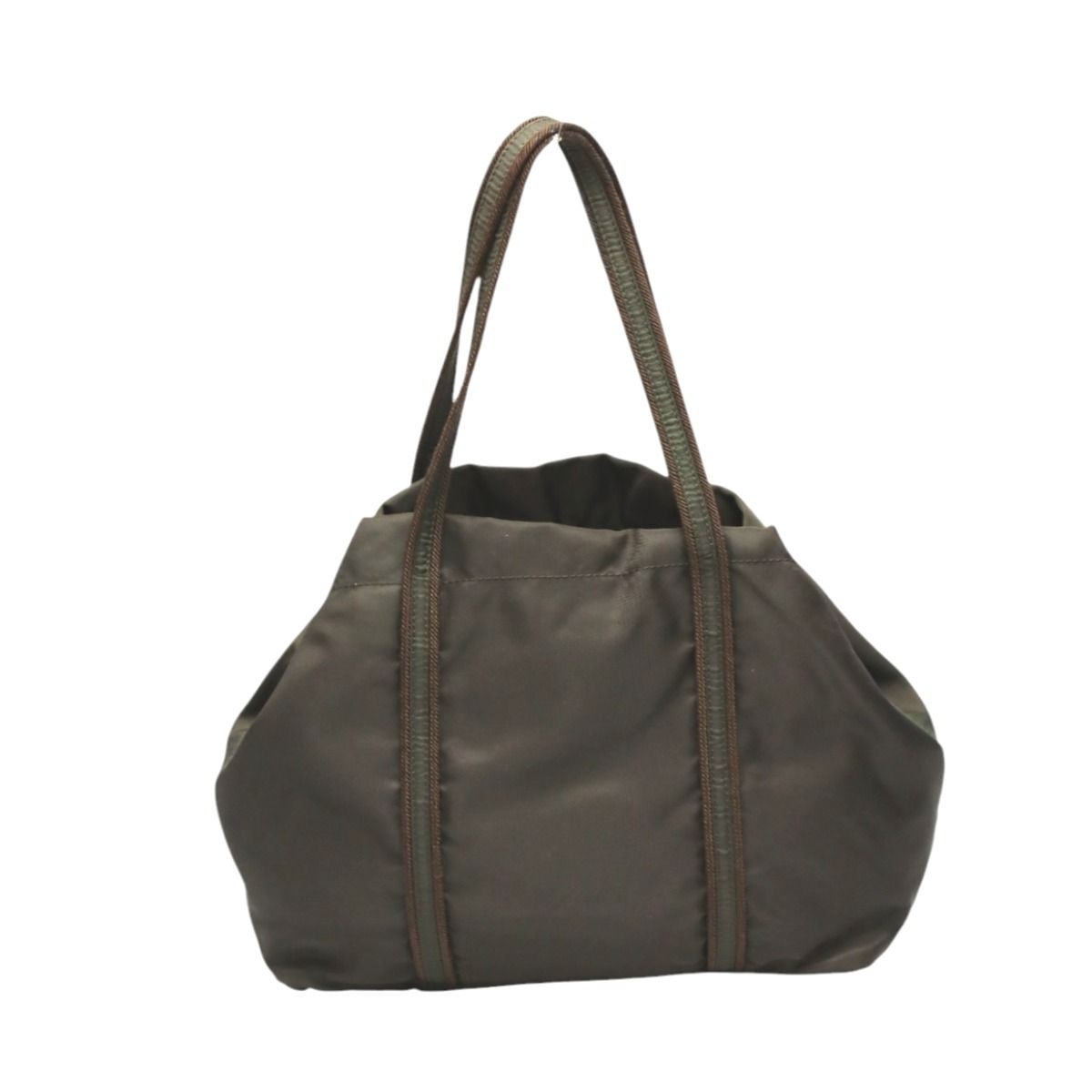 Prada Br0977 Logo Embroidered Tote Khaki — view 2