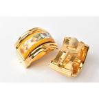 Hermes Earrings Emailles Cloisonne Enamel With Flower Motif Yellow — view 4