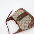 Gucci Jackie 1961 Mini Bag Beige And Brown GG Supreme Canvas Leather — view 6