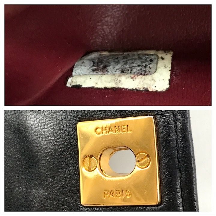 Chanel CC Logo Mini Quilted Turnlock Lambskin Chain Shoulder Bag Black — view 9